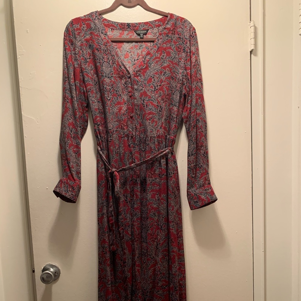 Lucky Brand - red and black maxi dress